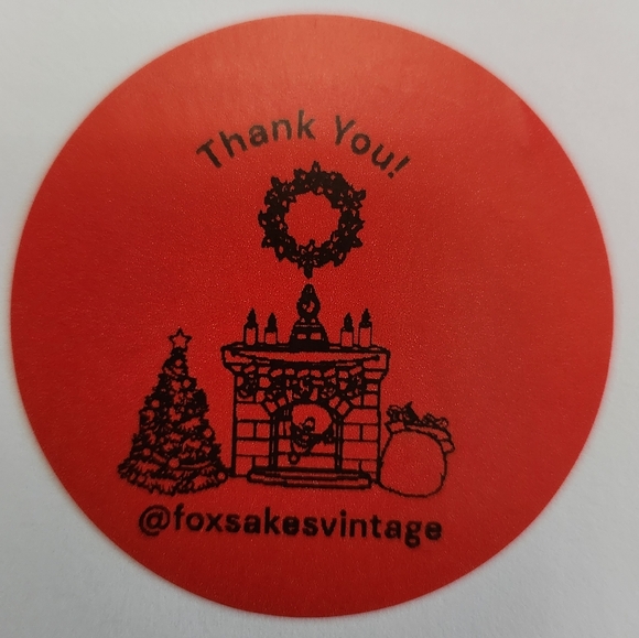 100 Christmas Customized Thank You Stickers - pick one design - Picture 9 of 16